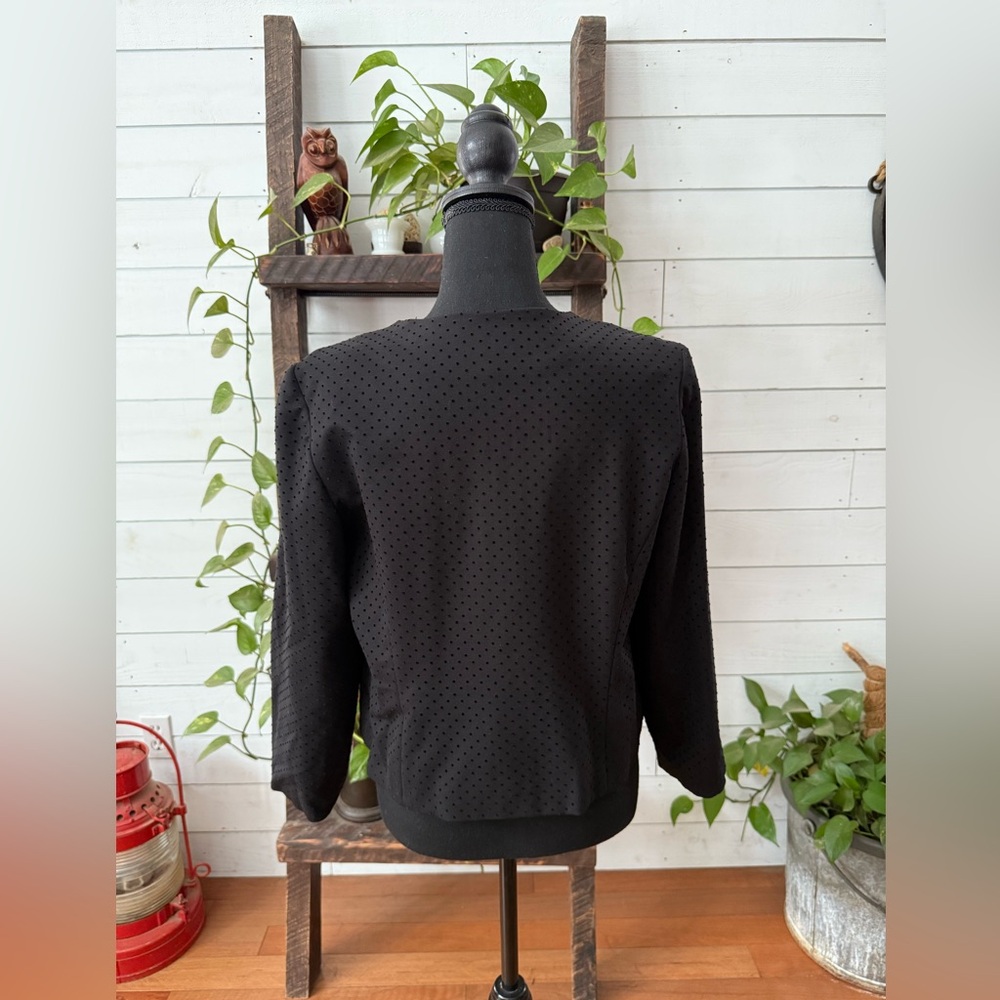 Chico's Black Button-Up Blazer Jacket with Gem Buttons - Picture 9 of 17